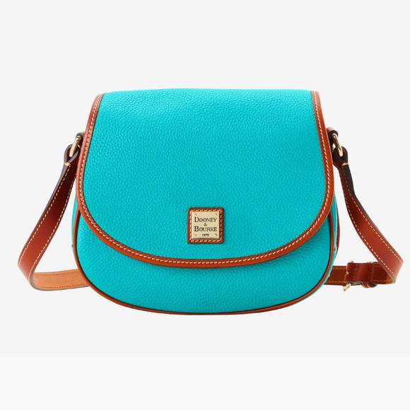 Dooney and Bourke Leather Grain Crossbody Saddle Bag in Turquoise Blue - Picture 15 of 15